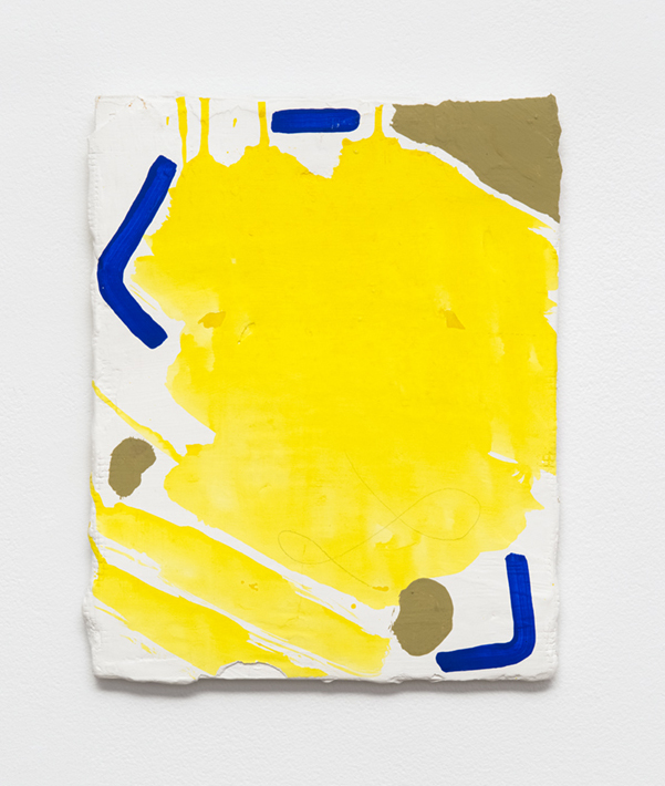 Double Lemon, Gouache, ink, hydrocal, fiberglass mesh, plywood, 8 x 10”, 2013